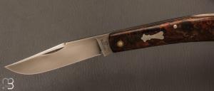    Couteau  " custom slipjoint "  par Don Hanson III - Rag Micarta WW2 et lame en W2
