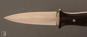 Dague custom en ébène de macassar et lame en 90MCV8 par Frédéric Collin