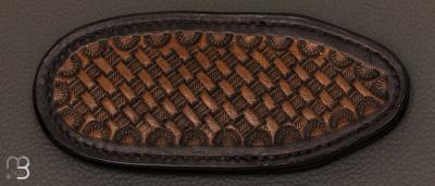 Etui cuir fait main pour couteau  pliant par Anthony Brochier