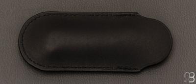    Etui cuir de veau pour couteau pliant fait main par Chantal Trocmé - coloris noir