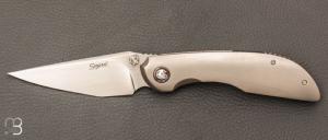    Couteau  "  Ghost frame-lock " custom de Stphane Sagric - Titane et RWL-34