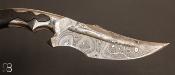 Couteau " Keyhole " custom intégral damas et fibre de carbone de Claudio Sobral & Ariel Sobral - CAS Knives