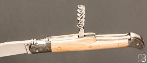    Couteau " Laguiole 13CM 3 pièces  " custom de Jérôme Bellon - Ivoire de mammouth / damas et RWL34
