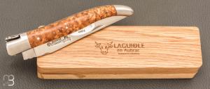 Couteau Laguiole en Aubrac 12 cm - Loupe de frêne noire