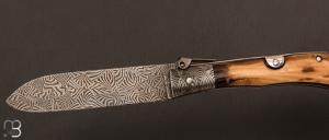  Couteau " Navaja Imperial " par Jesus Granda - Ivoire de mammouth et lame damas