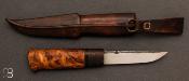 Couteau "Puukko" Nordique custom de Laurent Juhel - Bouleau et chêne néolithique