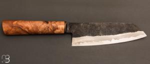    Couteau " Santoku " par Joël Matter - Cornouiller et sandwich inox / carbone
