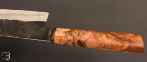    Couteau " Santoku " par Joël Matter - Cornouiller et sandwich inox / carbone