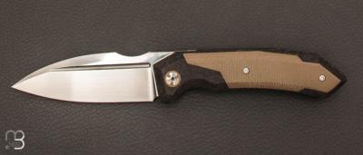 Couteau " Speartak regular " Carbone Micarta et lame en RWL34 de GTKnives - Thomas Gony