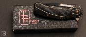 Couteau " Bodega " par Steelcraft - Todd Begg design - Satin black blade - Diamond Handle