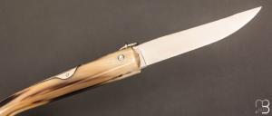  Couteau  "  Yatagan " 18 cm Corne blonde fait main par Jacques Mongin