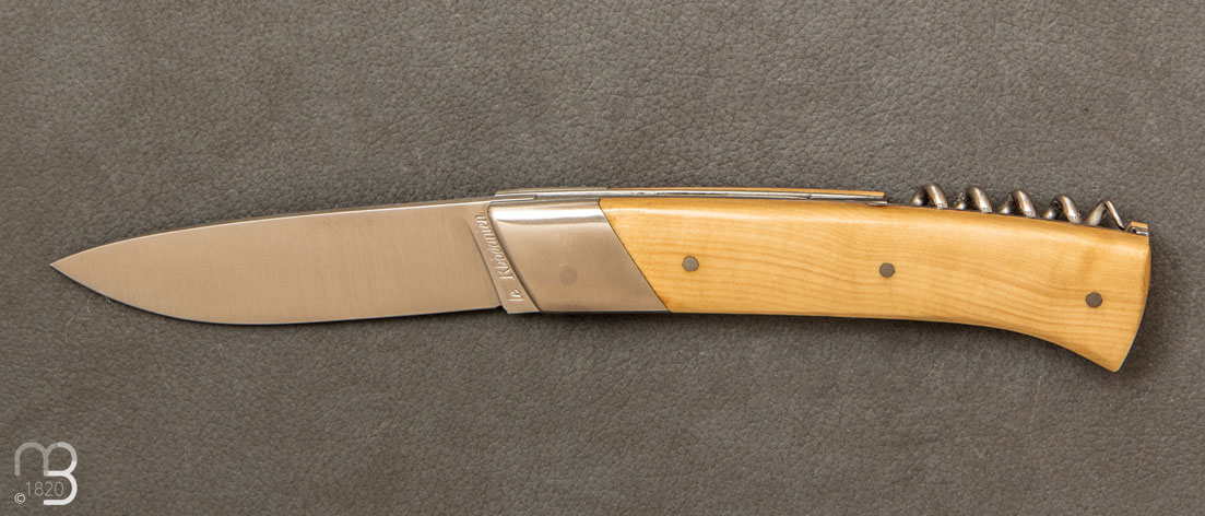 Rhôdanien knife boxwood handle with bolster and corkscrew