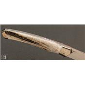 Couteau de poche Le 1820 en de bois de cerf et XC75 par Mathieu Herrero