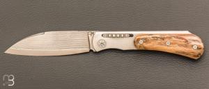   Couteau " Fox " pliant de Éric Parmentier - Ivoire de mammouth et SGPS
