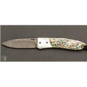 Couteau de poche Opera abalone et nacre lame damas par Lionsteel