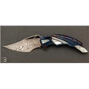 Couteau de collection par Ron Best - Timascus et Nacre