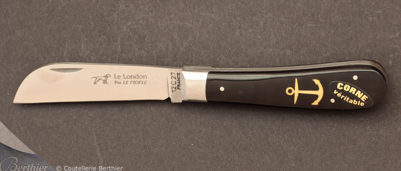 Couteau de poche London Corne noire par Le Fidèle