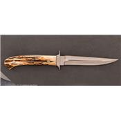 Stag antler hunting fixed-blade knife by William Gordon Defreest