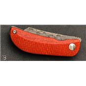 Couteau de poche Mcusta MC-213D First Production - Damas Micarta jute bleu et orange