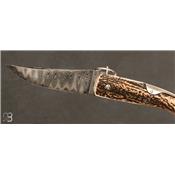 Couteau Mongin Cornillon 12 cm Bois de Cerf - Lame Damas par J. Mongin
