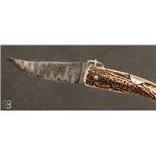 Couteau Mongin Cornillon 12 cm Bois de Cerf - Lame Damas par J. Mongin