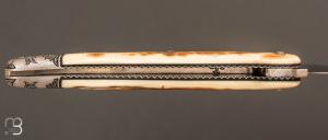  Couteau  " Laguiole 13 CM " de Jérôme Lamic - ivoire de mammouth et 14C28N