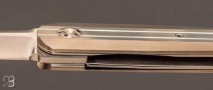    Couteau  "  Liner-lock "  custom par Alexis LeCocq - Titane et RWL-34