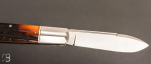    Couteau " Grand Barlow " de Ken Steigerwalt - Amber Stag et RWL34