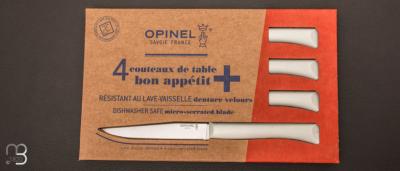 Set of 4 Opinel table knives Bon Appétit + white
