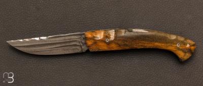 Couteau 1515 de poche collection " Primitive " par Manu Laplace - Os de renne teinté