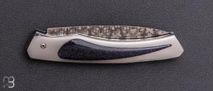    Couteau " 1820 Berthier " interframe par Charles Bennica - Damas de Ettore Gianferrari et Gold Sheen obsidian