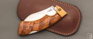   Couteau " 3 doigts " lock-back par Albin Deloison - Gidgee et lame en 90Mcv8