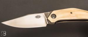   Couteau " Archos " custom par Thierry Savidan - Ivoire de phacochère et CPM154CM