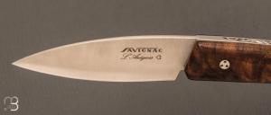 Couteau " Ariégeois " par la Coutellerie Savignac -  Loupe de noyer et lame 14C28N