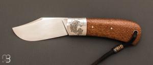  Couteau " Bad Guy " custom micarta et RWL-34 par Franck Souville