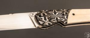    Couteau " Balrog L Slim " par Florian Keller - Ivoire de phacochère et RWL34