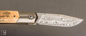  Couteau "Barlow" custom par Romain Lopez - Ivoire de mammouth et Damasteel