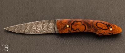 Couteau par Alain & Joris Chomilier - Bois de fer debout d'Arizona et damas Mike Norris 