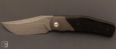  Couteau " Bolsterlock  "  custom par Guy Poggetti - Titane et Micarta, lame Elmax