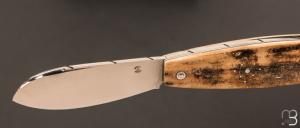  Couteau " Bouledogue  " par Erwann Aubriet - Ivoire de mammouth et lame carbone