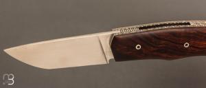  Couteau " Brimbelle " Liner-Lock flipper par Louis Contat - Bois de fer et 14c28N