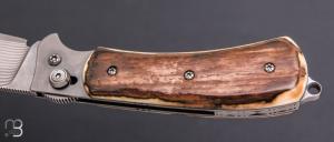   Couteau "Buffalo" par Éric Parmentier - Ivoire de mammouth et Suminagashi SGPS