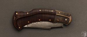 Couteau " Buzzard " pliant custom par Nicolas Weber - Red gidgee