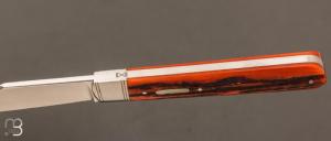    Couteau  "  Canif Sheffield " pliant fait main par Bastien Toubhans - Atelier Beau Merle - Os cerfé et RWL34