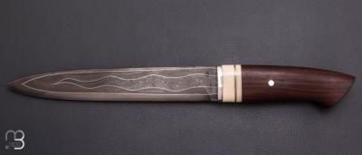    Couteau " Chasse Kriss " de Jean Paul Sire - Cocobolo et Damas
