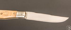   Couteau " Chasse"  custom par Mathieu Herrero - Ivoire de mammouth et lame XC100