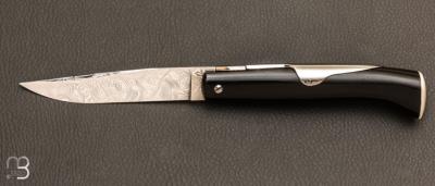 Couteau Chasseur 12 cm Buffle & Phacochère Lame damas par J. Mongin