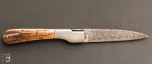    Couteau "Corse Vendetta" par Fontenille-Pataud - Ivoire de mammouth et lame damas