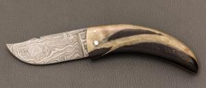 Couteau  "  Curni lame damas " par Alexandre Musso
