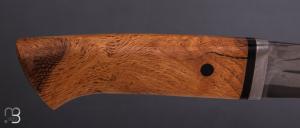   Couteau Droit par Jean Paul Sire - Loupe de chêne et lame damas